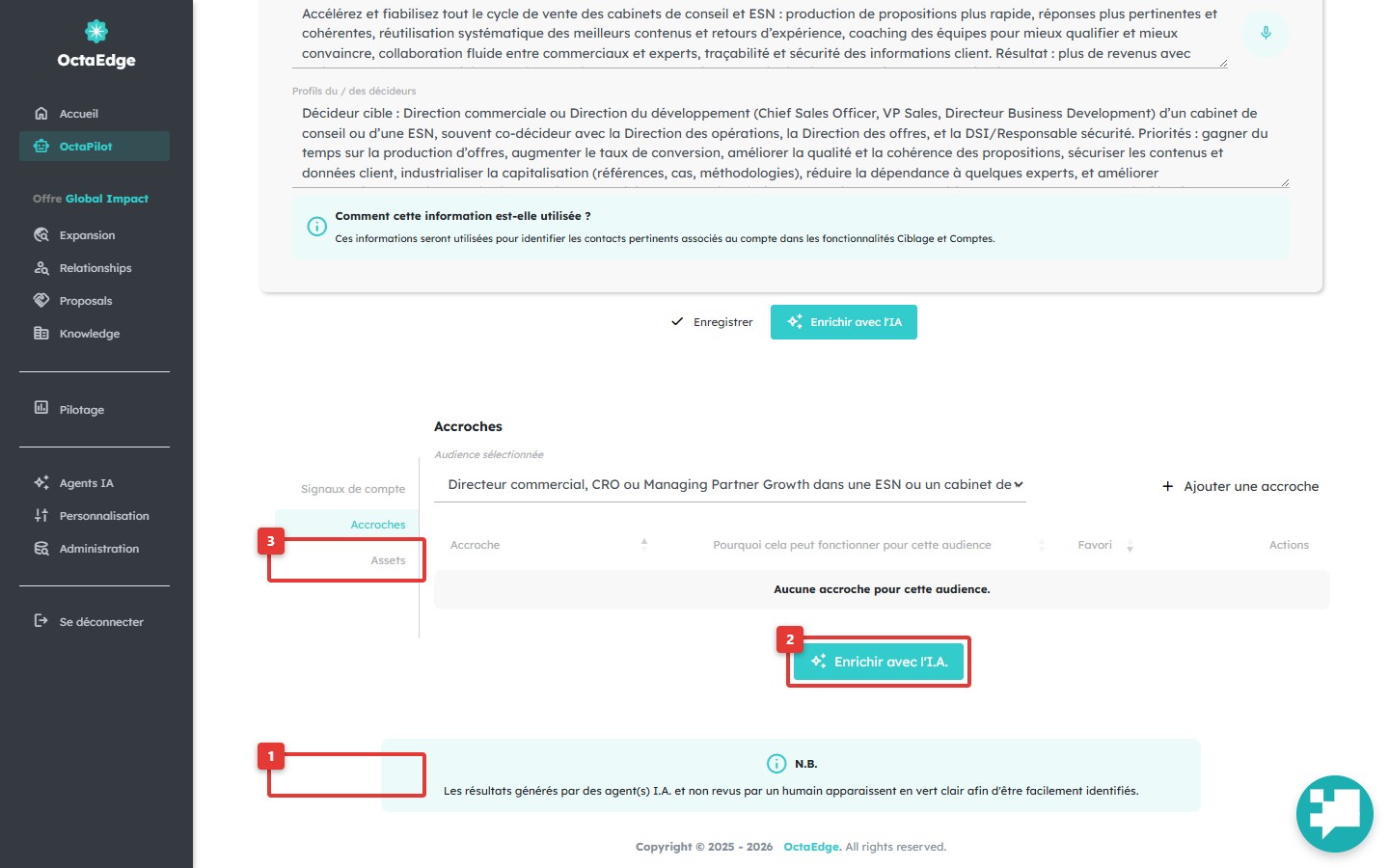 Détail offre type — onglets Hooks et Assets.